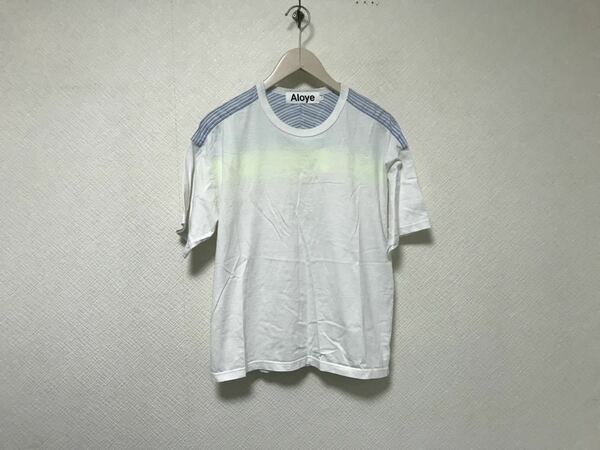 本物アロイAloyeコットンシャツ切り替え半袖Tシャツメンズサーフアメカジミリタリービジネススーツ白ホワイト2M日本製