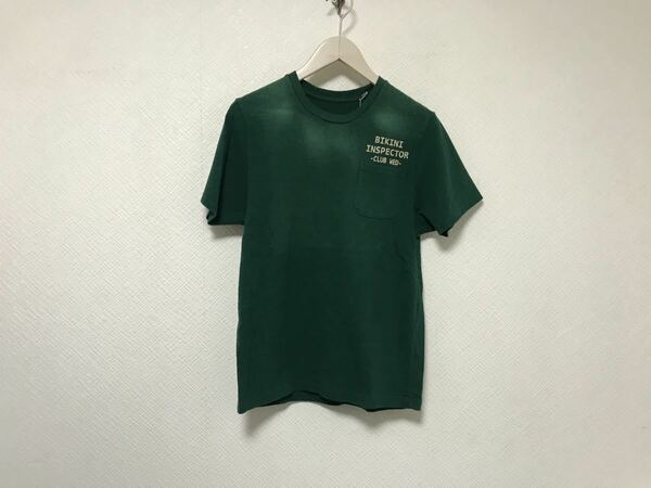 新品未使用本物クラブウェンズデーCLUB WEDNESDAYコットンプリント半袖Tシャツメンズサーフアメカジミリタリー緑グリーンS日本製