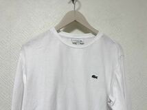 本物ラコステLACOSTEコットンワニロゴワッペン長袖TシャツロンTメンズサーフミリタリーアメカジビジネススーツ3白ホワイトS_画像2