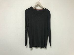 本物ポールスミスPAULSMITHコットンUネック長袖TシャツロンTメンズサーフミリタリーアメカジビジネススーツLグレー