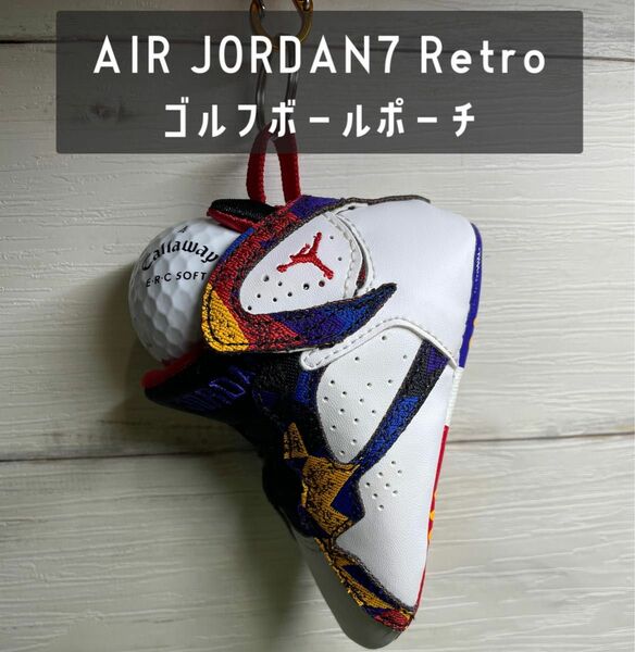 新品　超激レア　スニーカー型ボールポーチ　NIKE ゴルフ　JORDAN7 Retro カラビナ付き　パターカバー　 