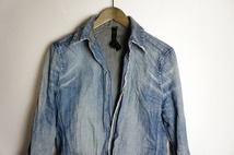 wjkダブルジェイケイ 加工 2hook denim shirts デニム 2フック シャツ シワ 加工 インディゴ dn12 メンズ トップス 1020N_画像3