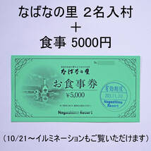 なばなの里 ２名入村 & 5000円 お食事券（有効期限 2023年11月30日）10/21～ イルミネーション / なばなの里 チケット 入村券 食事券 兼用_画像1