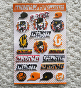 GENERATIONS from EXILE TRIBE.　LIVE TOUR 2016 SPEEDSTER　ぷくぷくシール ステッカー