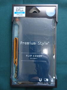 ★☆D-999 Premium Style FLIP COVER スマホケース for iPhone 8 Plus iPhone 7 Plus対応 ブルー 未開封品☆★