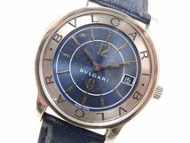 【正規品】13734B 1円 BVLGARI ブルガリ ST35S ソロテンポ デイト ブルー文字盤 メンズ QZ 時計 ケース35mm_画像1