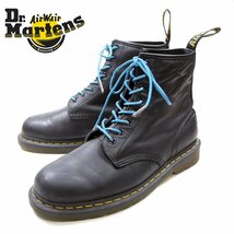 UK7　26cm相当　Dr.Martens　ドクターマーチン　8ホール　ソフトレザー　革靴　 ブラック　ブーツ　イエローステッチ/U9214_画像1