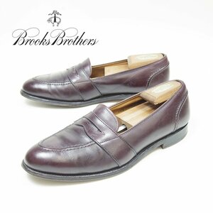 USA製　28.5cm相当　Brooks Brothers×Alden　ブルックスブラザーズ　オールデン　コインローファー　Uチップ　革靴　バーガンディ/U9005