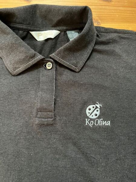 送料込み!PING 半袖ポロシャツ KoOlina コオリナ 半袖シャツ GOLF ゴルフウェア 黒 Mサイズ ピン Hawaii ハワイ 半袖シャツ