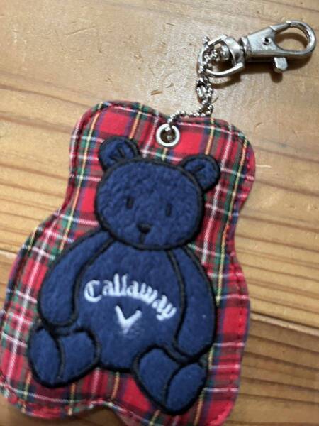 送料込み!Callaway ベア チャーム キーホルダー チェック ミラー 鏡 キャロウェイ くまさん ベアーちゃん GOLF ゴルフグッズ