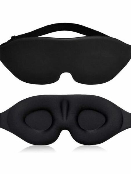 b-918 CORKAS 【2023年の革新&男女兼用】 アイマスク 睡眠用 3D立体型 目隠し 安眠 遮光 通気性 圧迫感なし 収納袋付（ブラック）