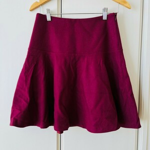 F8547cE DRESSTERIOR Dress Terior skirt bordeaux size 36 (S~M rank ) lady's made in Japan wool . flair beautiful . lining attaching knee height 