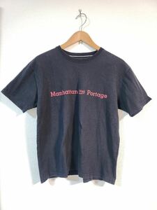 F8487Jh【Manhattan Portage マンハッタンポーテージ】サイズM 半袖Tシャツ ブラック メンズ シンプル 綿100% クルーネック カジュアル