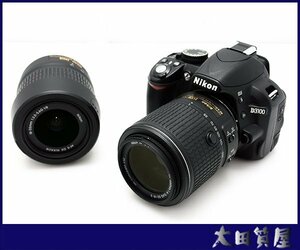 46)質屋出品☆Nikon D3100レンズキット（AF-S DX NIKKOR 18-55mm f/3.5-5.6G VR）+ AF-S DX NIKKOR 55-200mm f/4-5.6G ED VR II 中古 1円～