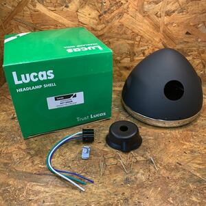 ルーカス 純正　ヘッドライト　7インチ　トライアンフ ＡＪＳ　ＢＳＡ　マッドブラック　LUCAS triumph　LUCAS　(WW50208L)