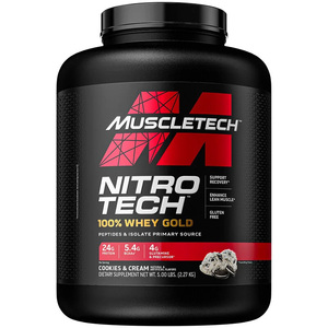  muscle Tec Nitro Tec protein 2.27Kg cookie & cream taste Muscletech Nitro tech