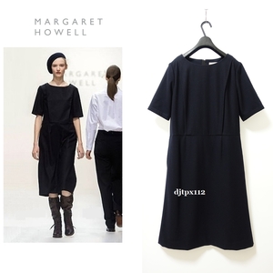 定価6.5万 美品*MARGARET HOWELL*フランネル ウール*ワンピース/ドレス*サイズ1