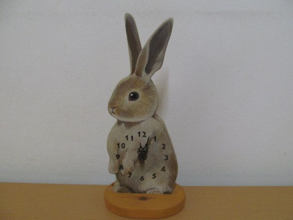 (54833) Кролик ручной работы Украшение для настольных часов Хранение предметов мусора, Настольные часы, аналоговый, Общий
