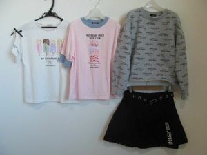 (54846)シスタージェニィ　他　女の子　半袖Tシャツ　裏起毛スウェット　ショートパンツ　150・160㎝　4枚まとめて　USED