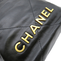 シャネル 2WAYバッグ CHANEL 22 ホーボーバッグ ミニ ブラック シャイニーカーフスキン AS3980 新品 未使用 ランダムシリアル 黒_画像5