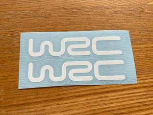 即納 WRC ワールドラリーチャンピオンシップ 世界ラリー選手権 ホワイト 80mm x 20mm 2枚セット ステッカー 《送料無料》残り3点