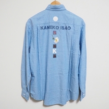 #apc カネコイサオ KANEKO ISAO MEN'S 長袖シャツ M 水色 ボタンダウン 花柄 刺繍 メンズ [843041]_画像2