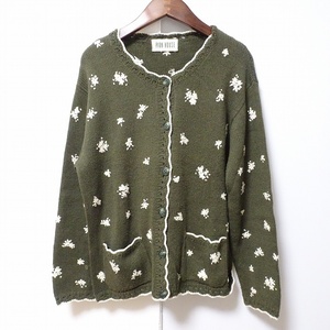 #apc Pink House PINKHOUSE cardigan green knitted embroidery flower Logo lady's [843068]