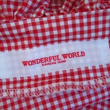 #apc ワンダフルワールド カネコイサオ WONDERFUL WORLD KANEKO ISAO カーディガン 赤 白 ギンガムチェック リボン レディース [843088]_画像9