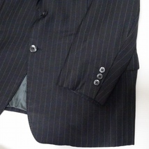 #anc ダンヒル Dunhill シングルスーツ S2B 黒系 白 ストライプ イギリス製 メンズ [813989]_画像5