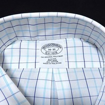 #anc ブルックスブラザーズ BrooksBrothers 長袖シャツ チェック ボタンダウン タグ付き 新品同様 16-31 白系 青系 メンズ [834677]_画像6