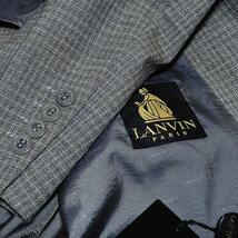 #anc ランバン LANVIN ダブルスーツ D4B チェック 背抜き 52 グレー系 メンズ [819439]_画像7