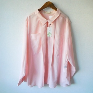 #anc As Know As dubazo Ora kaAS KNOW AS de base olaca shirt * blouse 17 pink large size lady's [844387]