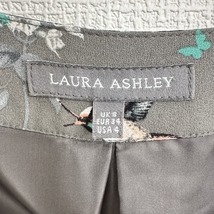 #anc ローラアシュレイ LAURAASHLEY チュニック 34 グレー 蝶 花柄 バード柄 七分袖 レディース [813823]_画像5