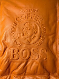 ブランド サントリー・ボス(BOSS)◆10周年 レザーダウンジャケット M 非売品 ボスジャンSUNTORY BOSS D-OS-6028 ダウンジャケット 革ジャン