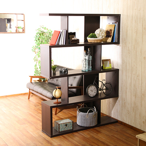 Art hand Auction S type display shelf (H2439) brown, handmade works, furniture, Chair, shelf, bookshelf, shelf