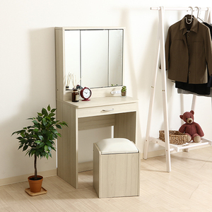 me Lulu dresser ( three surface mirror ) stool attaching white wood grain 