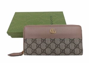 未使用品！GUCCI【グッチ】456117 GG プチマーモント レディース ラウンドファスナー長財布 （4317）