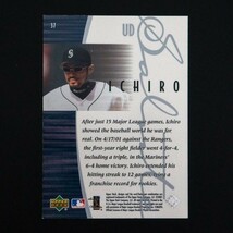 イチロー 2001 UPPER DECK ルーキーカード ベースカード No.37_画像2