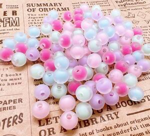 8mm matted beads [ Random 100 bead ] deco parts plastic parts hand made material 