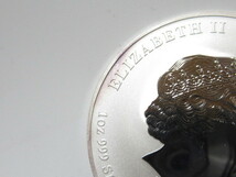 [oc2 NN5544] オーストラリア エリザベス２世 2012年 干支 辰年 龍 1ドル銀貨 純銀 999 SILVER 1oz(オンス) ケース付き　銀貨_画像2