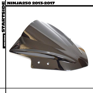 カワサキニンジャ車 凡用対応 スモーク スクリーン ダブルバブル Ninja250 用 黒ブラック