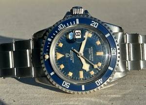 ◆Tudor◆ submariner Blue ダイアル［men's］DＡTＥ　王冠デベソ稀少リベットブレス