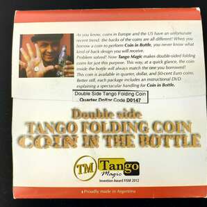 【M118】Double side TANGO FOLDING COIN for COIN IN THE BOTTLE コイン・コインインボトル コイン DVD マジック 手品の画像2