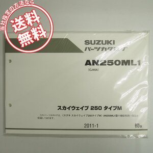 新品1版AN250ML1パーツリストCJ45Aスカイウェイブ250タイプM即決2011年1月発行