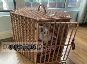  stylish cat pet accessories for summer cat house basket rattan Northern Europe for interior cat supplies dog pet Carry pet house 