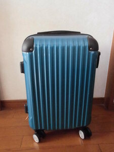 スーツケース 機内持ち込み Sサイズ ジッパータイプ　ターコイズブルー　 容量拡張 双輪 　＜231018＞
