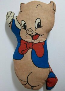 70's Looney Tunes Poe ключ pig Cross кукла Vintage Looney Tunes Porky Pig pillow кукла 