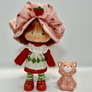 80's ケナー ストロベリーショートケーキ with カスタード ドール フィギュア ビンテージ カントリー雑貨 Kenner Strawberry Shortcake