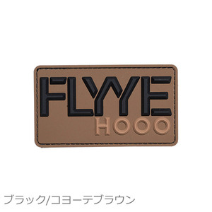 FLYYE HOOO 2インチ FLYYE HOOO ロゴ パッチ ブラック/コヨーテブラウン