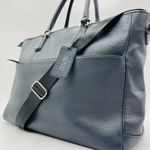 1円 バーニーズニューヨーク BARNEYS NEWYORK メンズ 2WAY ビジネスバッグ ブリーフケース ショルダー A4 書類鞄 大容量 レザー ネイビー